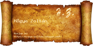 Hőgye Zoltán névjegykártya